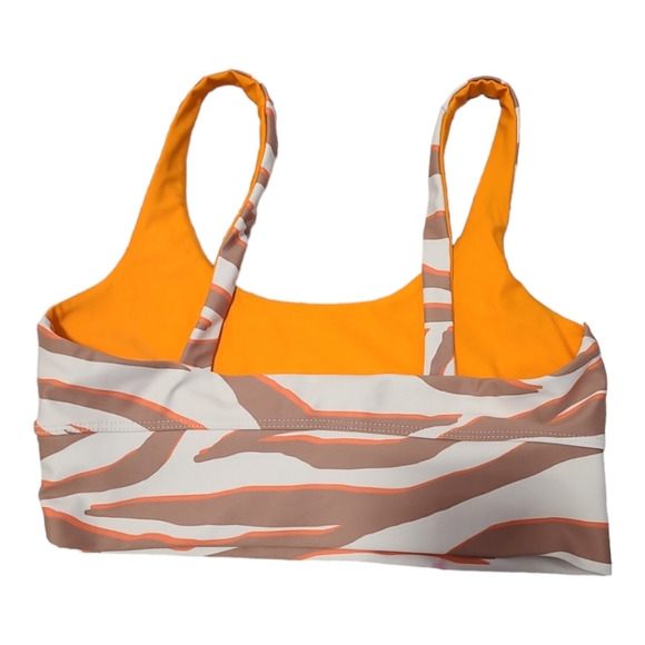 BEACH RIOT Leah bra top cloud cream zebra print orange cream brown sports bra M - Picture 3 of 15